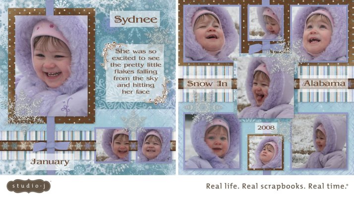 Sydnee loved seeing the snow falling from the sky.